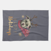 Cute Reindeer Pit Bull Terrier Dog Kerstmis Theedoek (Horizontaal)