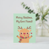 Cute Reindeer, prettige kerst mijn Deer Friend Briefkaart (Staand voorkant)
