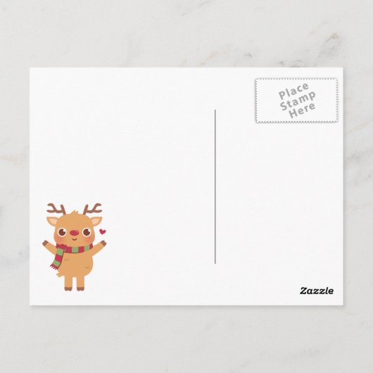 Cute Reindeer, prettige kerst mijn Deer Friend Briefkaart (Achterkant)