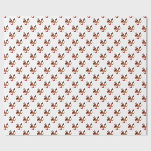 Cute Reindeer Pset Bow Pattern Cadeaupapier (Vlak)