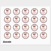 Cute Reindeer Pset Bow Red Merry Kerstmis Ronde Sticker (Vel)