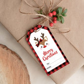Cute Reindeer Red Pset Merry Kerstmis van Cadeaulabel