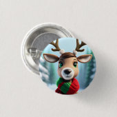 Cute Reindeer Ronde Button 3,2 Cm (Voorkant /achterkant)