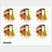 Cute Reindeer Ronde Sticker (Vel)