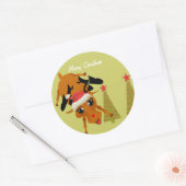 Cute Reindeer Ronde Sticker (Envelop)