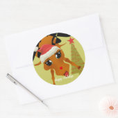 Cute Reindeer Ronde Sticker (Envelop)