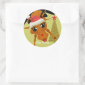 Cute Reindeer Ronde Sticker (Tas)