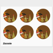Cute Reindeer Ronde Sticker (Vel)