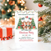 Cute Reindeer Rounding Up the Gang Christmas Party Kaart