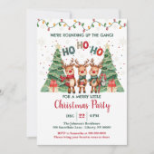 Cute Reindeer Rounding Up the Gang Christmas Party Kaart (Voorkant)