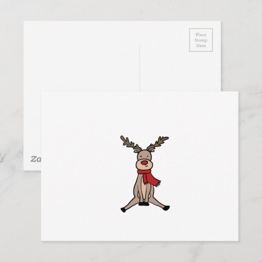 CUTE REINDEER, Rudolph Briefkaart (Voorkant / Achterkant)