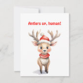 Cute reindeer Rudolph christmas wishes Postcard Feestdagenkaart (Voorkant)