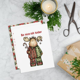 Cute reindeer Rudolph christmas wishes Postcard Feestdagenkaart