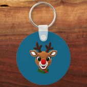 Cute Reindeer Rudolph Crochet Xmas Pajamas Holiday Sleutelhanger (Voorkant)