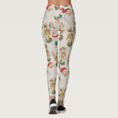 Cute Reindeer Santa Retro Vintage Kerstmis Leggings (Achterkant)