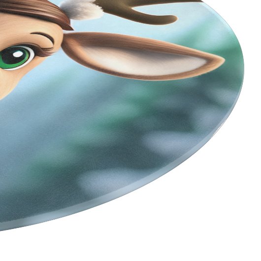 Cute Reindeer Snijplank (Hoek)