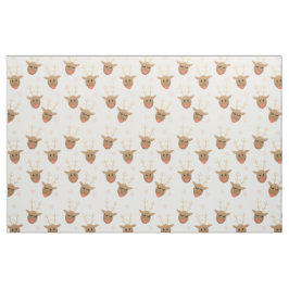 Cute Reindeer Snowflakes Patroon Stof