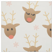 Cute Reindeer Snowflakes Patroon Stof (Swatch)