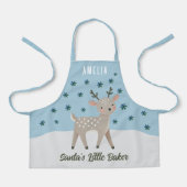 Cute Reindeer Snowflakes Santa's Little Baker Kid Schort (Voorkant)