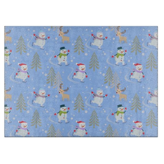 Cute Reindeer, Snowman en Reindeer Snijplank (Voorkant)