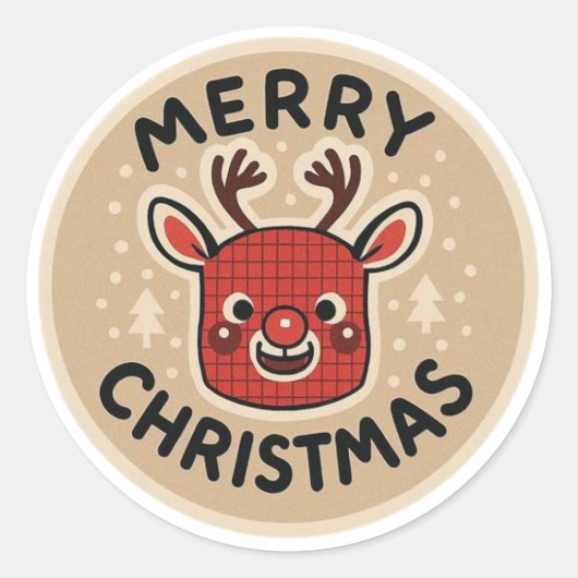 Cute reindeer Sticker (Voorkant)