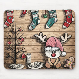 Cute Reindeer Stockings Christmas Mousepad Muismat