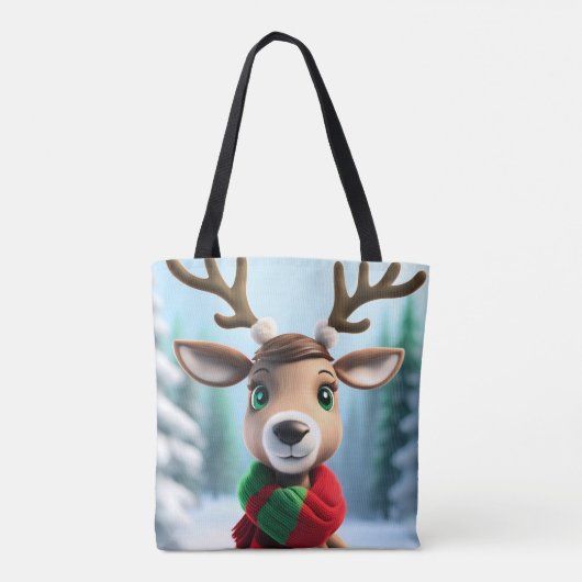 Cute Reindeer Tote Bag (Achterkant)