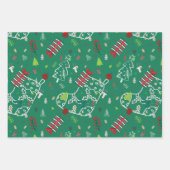 Cute Reindeer, Trees & Snowflakes Festive Design Inpakpapier Vel (Voorkant 2)