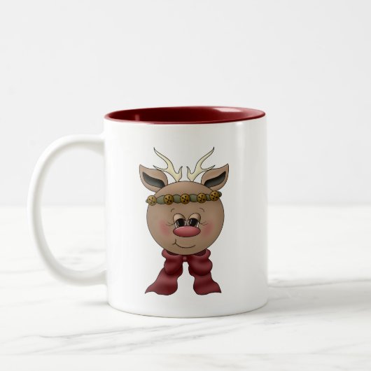 Cute Reindeer Tweekleurige Koffiemok (Links)