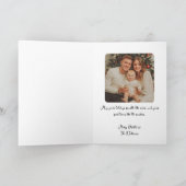 Cute Reindeer Winter Snow Christmas Photo Custom Kaart (Binnen)