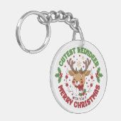 Cute Reindeer Wish You A Merry Christmas Sleutelhanger (Voorkant Links)