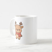Cute Reindeer with Scarf Christmas Mug Koffiemok (Voorkant links)