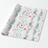 Cute Reindeer Woodland Animal Kerstmis Cadeaupapier (Uitgerold)