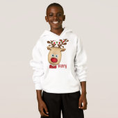 Cute Reindejongen Kerstlampjes Aangepaste naam (Voorkant volledig)