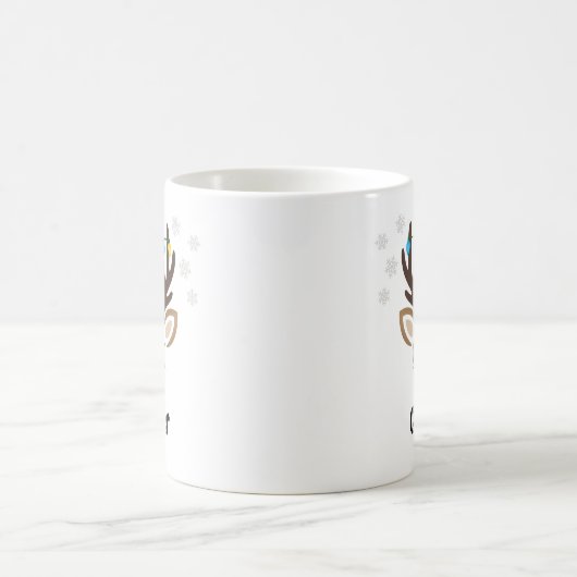 Cute Reindejongen Kerstlampjes Aangepaste naam Koffiemok (Center)