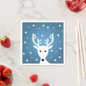 Cute reinreder blue winter-kerstpapier Napkin Servet (Insitu)