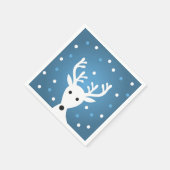 Cute reinreder blue winter-kerstpapier Napkin Servet (Hoek)