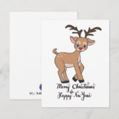 Cute reinreder Rudolf-platte vakantiekaart Feestdagenkaart (Voorkant / Achterkant)