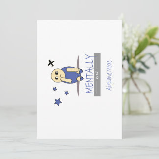 Cute Relatable Chimy Airplane Mode Greeting Card Kaart