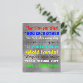 Cute Relatie Advice Colorful Quottes Briefkaart (Staand voorkant)