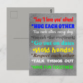 Cute Relatie Advice Colorful Quottes Briefkaart (Voorkant / Achterkant)