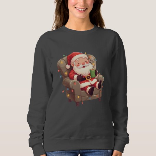 Cute Relaxing Santa Illustration – Cozy Christmas  Trui (Voorkant)