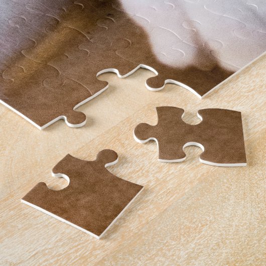 Cute Relaxing White Calico Cat Puzzle Legpuzzel (Zijkant)