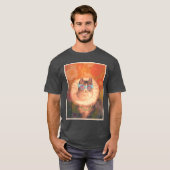 Cute Renaissance-kat met bril en goudketting T-shirt (Voorkant volledig)