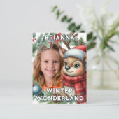 Cute Rendier Kerst Fotokaart Briefkaart (Staand voorkant)