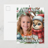 Cute Rendier Kerst Fotokaart Briefkaart (Voorkant / Achterkant)