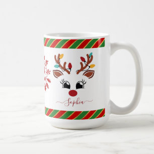 Cute Rendier Kerst Kinderen Heet Chocolade Koffiemok