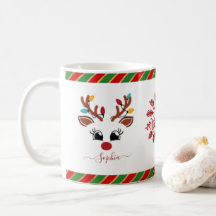 Cute Rendier Kerst Kinderen Heet Chocolade Koffiemok