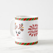 Cute Rendier Kerst Kinderen Heet Chocolade Koffiemok (Voorkant links)