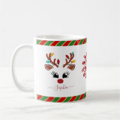 Cute Rendier Kerst Kinderen Heet Chocolade Koffiemok (Links)